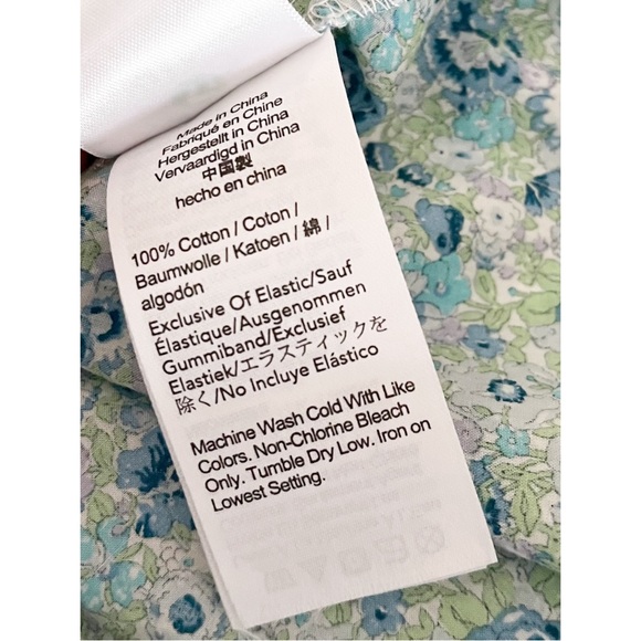 J Crew blue floral puff sleeve blouse with Liberty fabric sz M Amelie - Picture 10 of 10